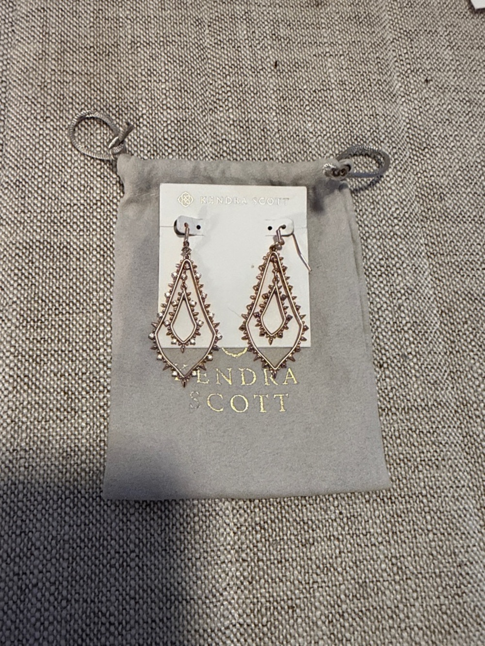 Kendra Scott Alice Rose Gold Filigree Teardrop Earrings - Rose Gold